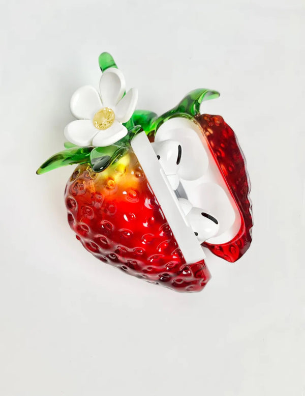Cute Strawberry-Shaped AirPods Cases with Floral Detail（Pre order, shipping starts in January 2026）